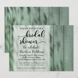 Invitación Lluvia de Regalos de Boda Rústica Campestre Antigu