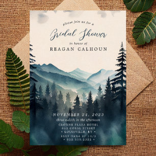 Invitación Lluvia de Regalos de Boda Rústica con Acuarela de