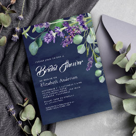 Invitación Lluvia de Regalos de Boda Rústica Lavanda Eucalipt