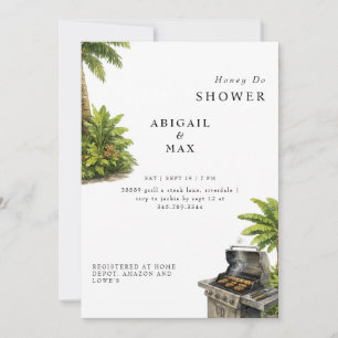 Invitación Lluvia de Regalos de Boda Tropical para Parejas