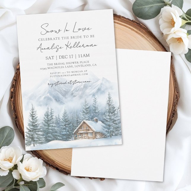 Invitación Lluvia de regalos de novia de invierno (Snow In Love Winter Bridal Shower Invitation)