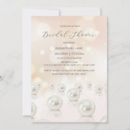 Invitación Lluvia de Regalos de Perlas Reflectantes Crema par