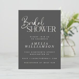 Invitación Lluvia de Regalos Minimalista de Novia con Guion M