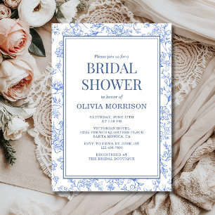 Invitación Lluvia de regalos nupcial floral Chinoiserie Franc