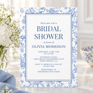 Invitación Lluvia de regalos nupcial floral Chinoiserie Franc