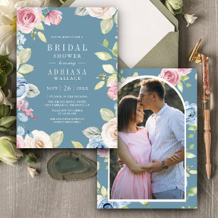 Invitación Lluvia de Regalos Nupcial Floral Suave Primavera A