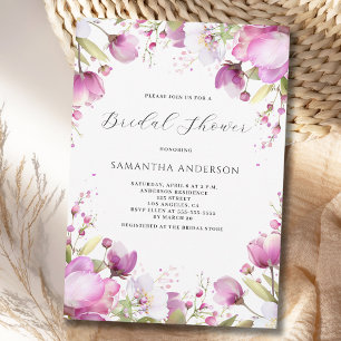 Invitación Lluvia de Regalos Nupciales con Aquarela Floral Ro