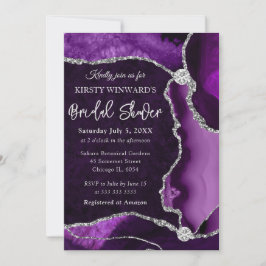 Invitación Lluvia de Regalos Nupciales con Falso Brillo de Ág