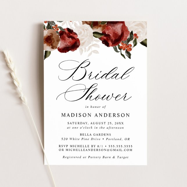 Invitación Lluvia de Regalos Nupciales con Rosas Rústicas de  (Subido por el creador)