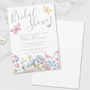 Invitación Lluvia de Regalos Nupciales de Mariposa Floral
