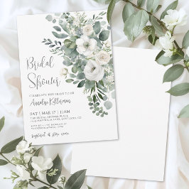 Invitación Lluvia de Regalos Nupciales Floral de Eucalipto El