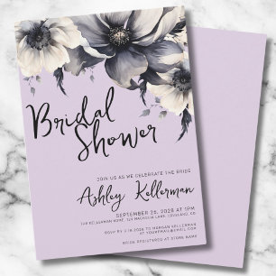 Invitación Lluvia de Regalos Nupciales Floral Púrpura