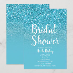 Invitación Lluvia de Regalos Nupciales Glam Moderna de Brillo