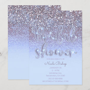 Invitación Lluvia de Regalos Nupciales Glam Moderna Plateada