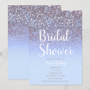 Invitación Lluvia de Regalos Nupciales Glam Moderna Plateada