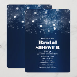 Invitación Lluvia de Regalos Nupciales Luces Brillantes Azule