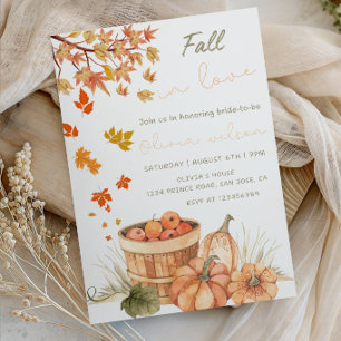 Invitación Lluvia de Regalos Nupciales - Novia Otoñal Rústica