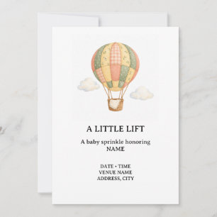 Invitación Lluvia de regalos para bebé en globo aerostático L