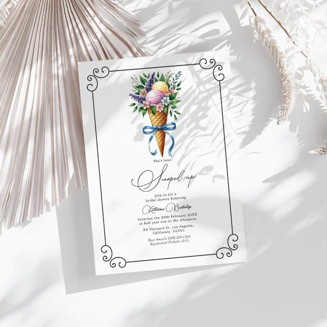 Invitación Lluvia de Regalos para la Novia (She's Been Scooped Up Bridal Shower Invitation)
