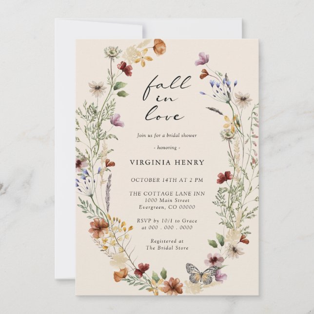 Invitación Lluvia de Regalos para Novia (Anverso)
