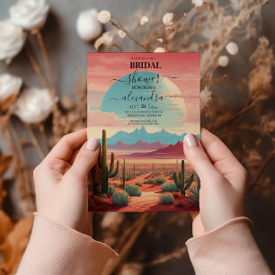 Invitación Lluvia de Regalos para Novia con Cactus del Desier