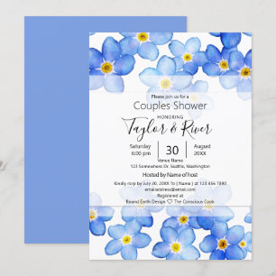 Invitación Lluvia de regalos para parejas Country Blue Forget