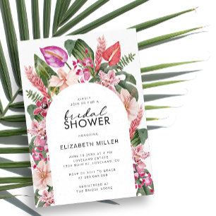Invitación Lluvia de Regalos Tropical para Novia