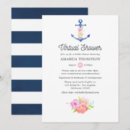 Invitación Lluvia de regalos virtual náutica en acuarela para