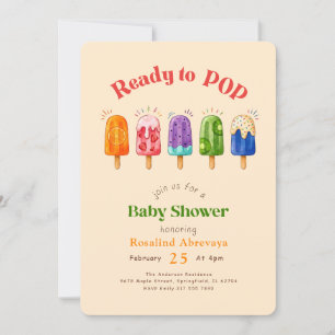 Invitación Lluvia de Verano Popsicles de Acuarela para Baby S