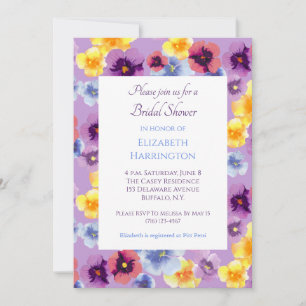 Invitación Lluvia de Violetas: Despedida de Soltera Floral La