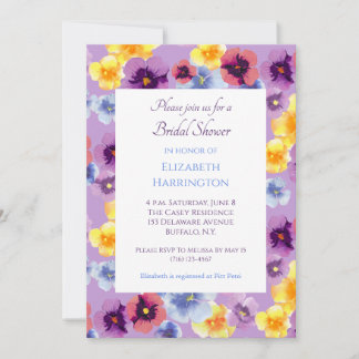 Invitación Lluvia de Violetas: Despedida de Soltera Floral La