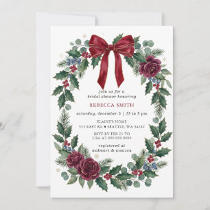 Invitación Lluvia Floral de Invierno Navidad Despedida de Sol