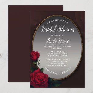 Invitación Lluvia Floral Gris Plateado Espejo Despedida de So