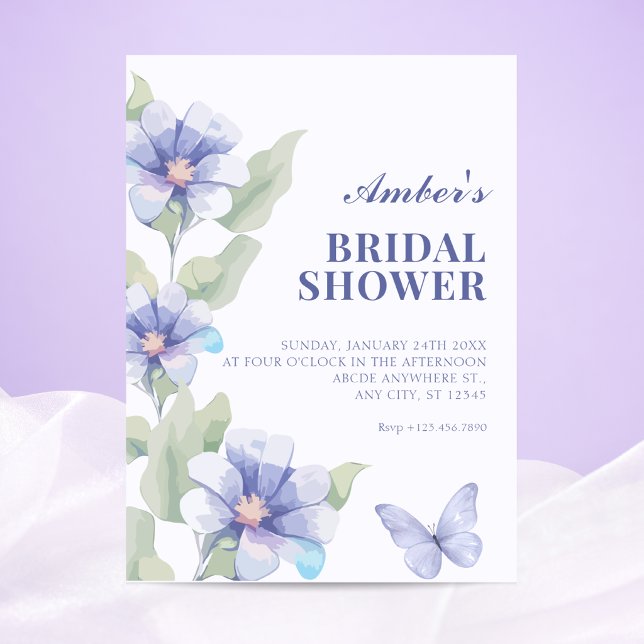 Invitación Lluvia floral morada para despedida de soltera (Subido por el creador)