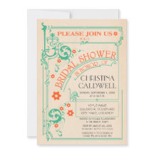 Lluvia Floral Vintage Menta Naranja Desayuno Nupci