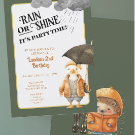 Invitación Lluvia o primavera de brillantes o caída de bosque