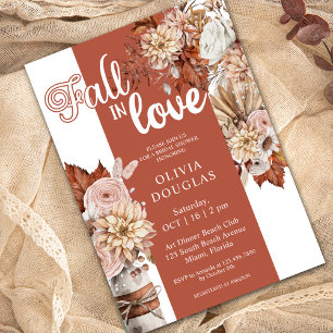 Invitación Lluvia Romántica de Amor Boho Floral Pajarita