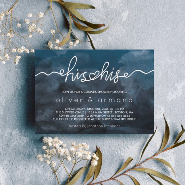 Invitación Lluvia Tormenta Acuarela Su Cumpleaños de pareja (Subido por el creador)