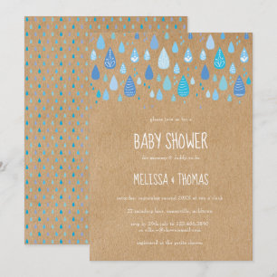 Invitación Lluvias azules cortas Parejas Baby Shower / Sprink