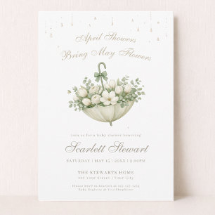 Invitación Lluvias de Abril Traen Flores de Mayo Baby Shower