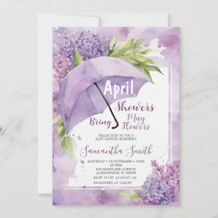 Invitación Lluvias de Abril traen flores de Mayo Paraguas Mor