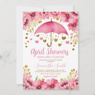 Invitación Lluvias de Abril traen Flores de Mayo Paraguas Ros