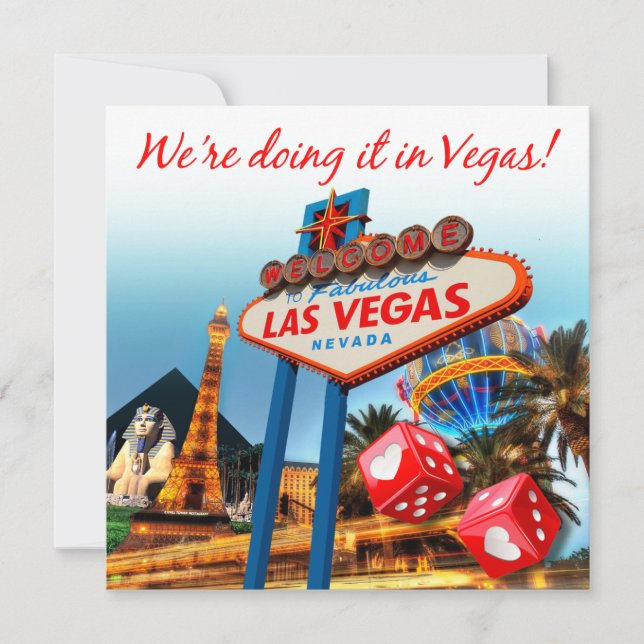 Invitación Lo estamos haciendo en la boda de Vegas (Anverso)