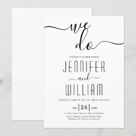 Invitación "Lo hacemos" boda de caligrafía de escritura cursi