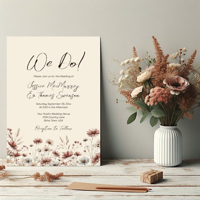 Invitación ¡Lo Hacemos! Boda de flores silvestres de la Moda  (Subido por el creador)