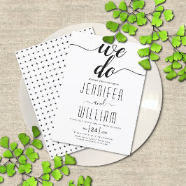 Invitación "Lo hacemos" boda elegante de caligrafía de guione