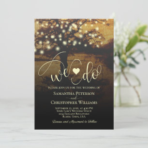 Invitación ¡Lo Hacemos! Elegante árbol rústico con Boda de lu