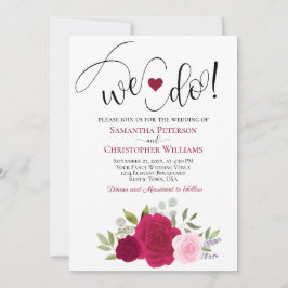 Invitación ¡Lo Hacemos! Elegante Boda del Boho de la Magenta