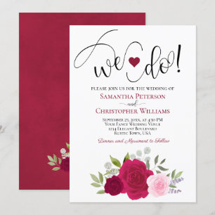 Invitación ¡Lo Hacemos! Elegante Boda del Boho de la Magenta