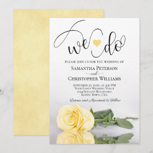 Invitación ¡Lo hacemos! Elegante Rosa Amarilla Mantequilla Ro
